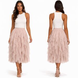 Kate Hewko Blush Pink Layered Tulle Skirt Womens M Avant Garde Artwear Designer